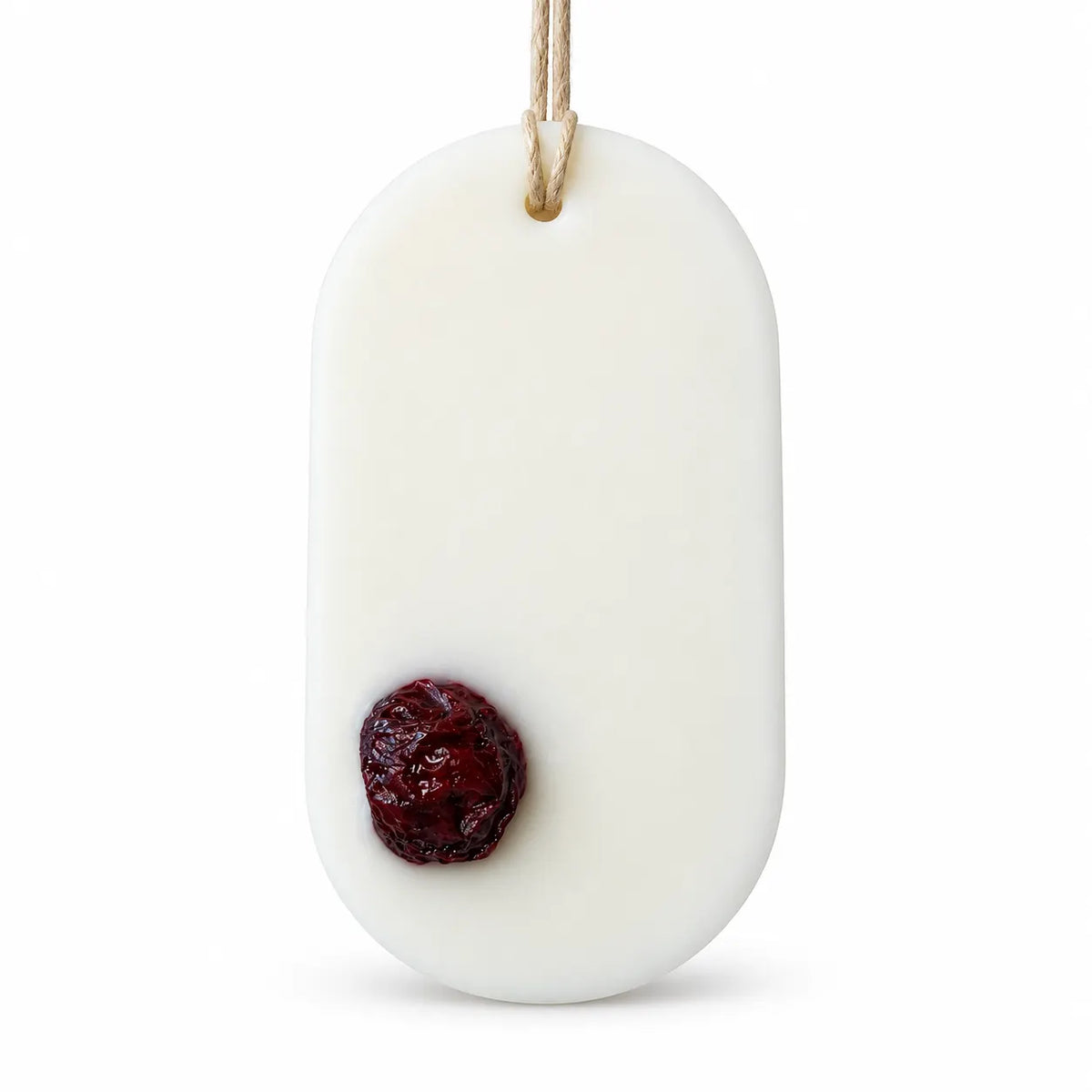 Odorizant dulap haine din ceară de soia 25 g, aromă Cireșe Negre (Black Cherry), decor botanic, fundal alb