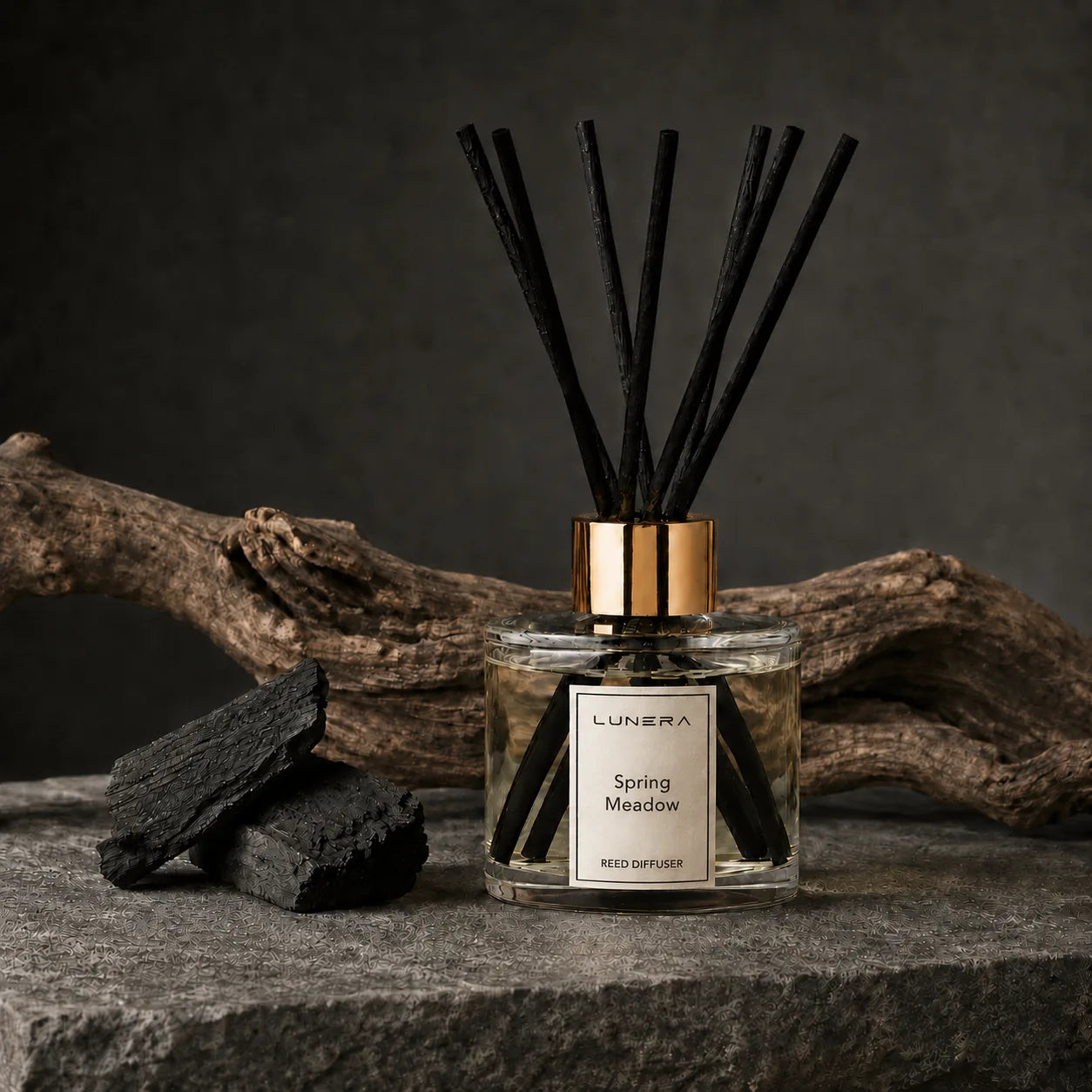 Difuzor parfum Lunera Spring Meadow cu sticlă transparentă și dop auriu