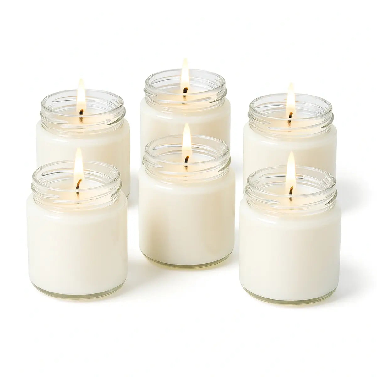 Kit mostre mărturii – 6 lumânări parfumate din ceară de soia, borcane 50 g, alege aromele Lunera