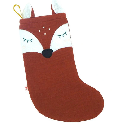 Ciorap de Crăciun tip cizmuliță Santa Boot, culoare rust – decor pentru șemineu/perete