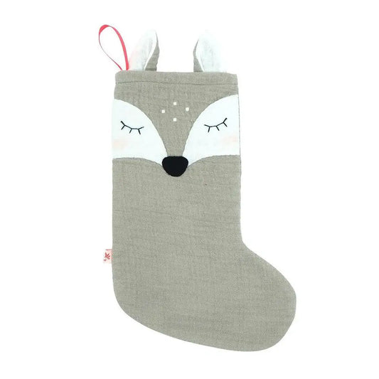 Ciorap de Crăciun tip cizmuliță Santa Boot, silver grey, decor pentru șemineu/perete