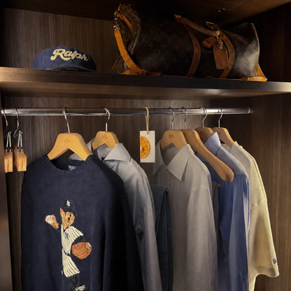 Odorizant dulap din ceară de soia Amber musk Lunera agatat in dressing