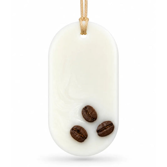 Odorizant pentru dulap din ceară de soia Espresso martini cu boabe de cafea și șnur de agățare