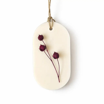 Odorizant dulap haine din ceară de soia 25 g, aromă Cireșe Negre (Black Cherry), decor botanic, fundal alb