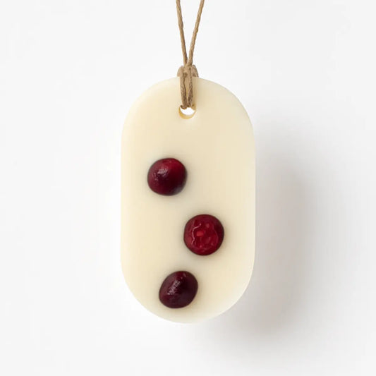 Odorizant dulap din ceară de soia – Merișoare (Winter Berries), 25 g, decor cu merișoare liofilizate – Lunera