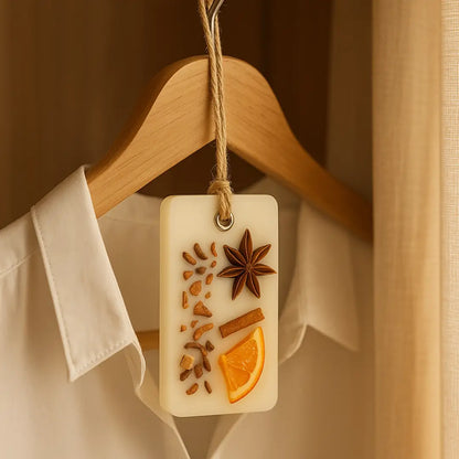 Odorizant de dulap din ceară de soia, cu portocală uscată, anason și scorțișoară – aromă vin fiert și portocală, ediție limitată de Crăciun
