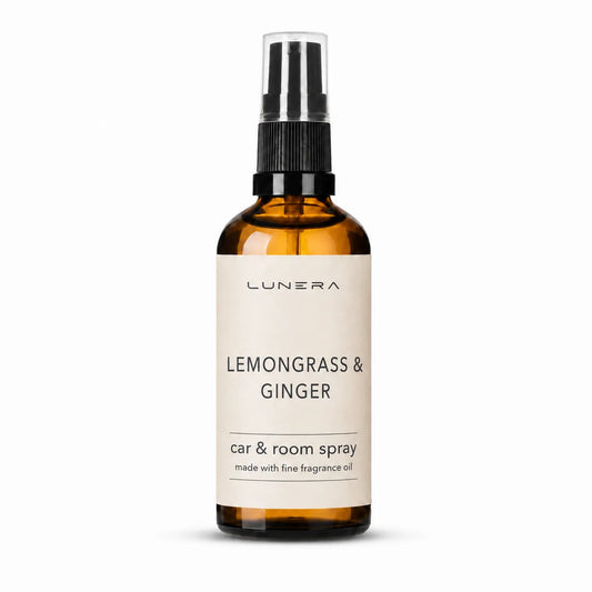 Parfum auto Lunera Lemongrass & Ginger în sticlă amber