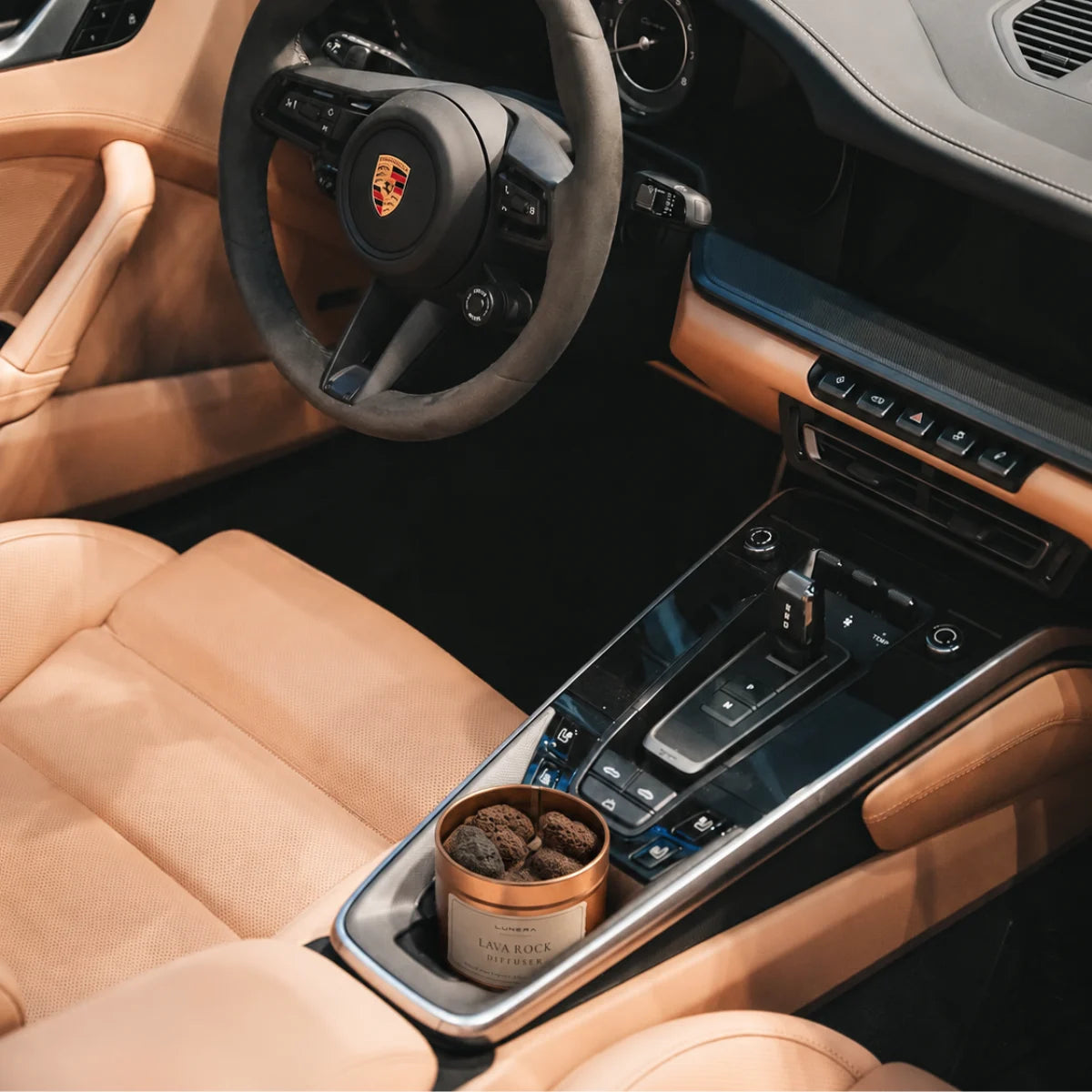 Parfum auto premium Lunera cu cutie metalică rose-gold
